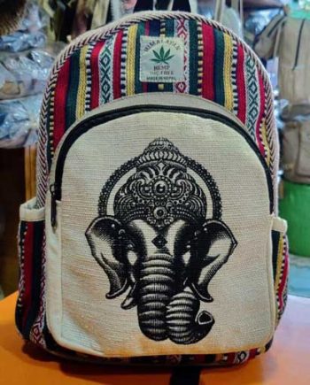 Ganesh Print Hemp Backpack