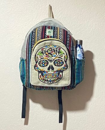 Colorful Skull Hemp Backpack