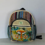 Mushroom Embroidery Hemp Backpack