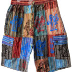 Nepalese-Hippie-Trousers,-Half-Pants,-Cotton-Shorts