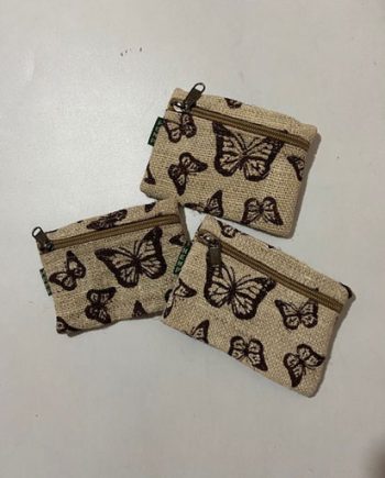 Butterfly Printed Hemp Card Purse