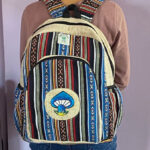 Mushroom Embroidery Hemp Backpack