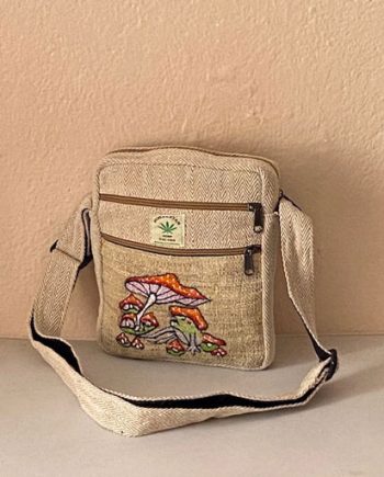 Frog Mushroom Hemp Side Bag