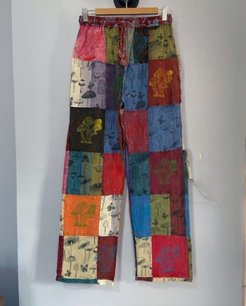 Patchwork Mushroom Cotton Pants