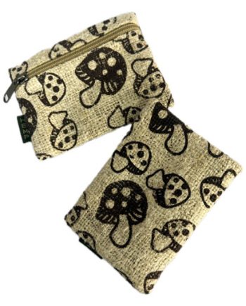 Mushroom Print Hemp Coin Purse