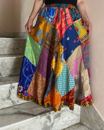 Silk Patchwork Long Skirts
