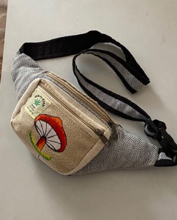 Mushroom Printed Hemp Cotton Belt Bags