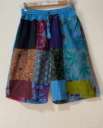 Patchwork Cotton Short Pants