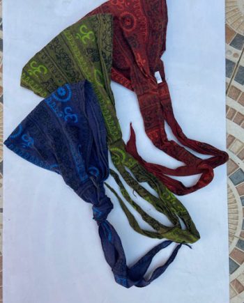 Washed Om Print Cotton Headbands
