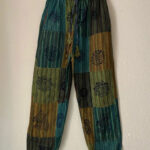 Stonewashed Patchwork Cotton Trousers