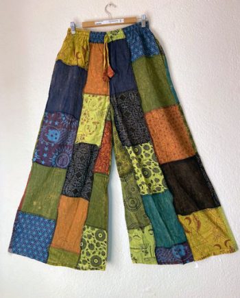 Patchwork Cotton Palazzo Pants