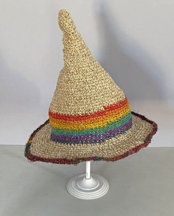 Pointed Hemp Rainbow Hat