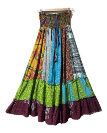 Silk Panel Long Skirts