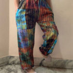 Tie Dye Patchwork Cotton Trousers