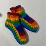 Rainbow Hand Knit Woolen Slippers