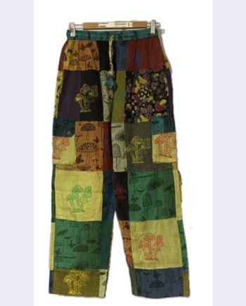 Patchwork Mushroom Cotton Pants