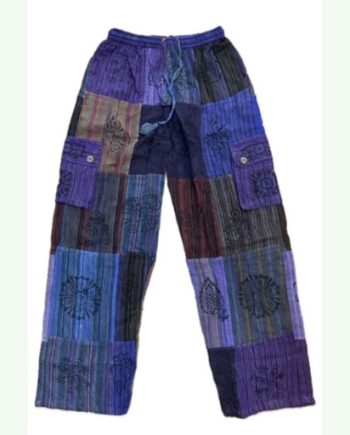 Block Print Patchwork Cotton Trousers