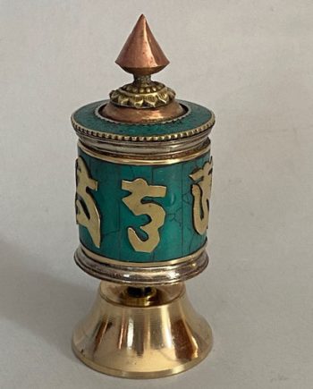 Stone Inlaid Buddhist Prayer Wheel