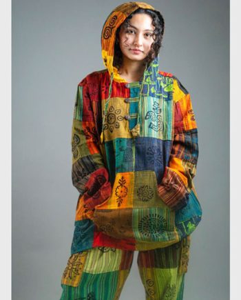 Patched Cotton Spring Hoodies