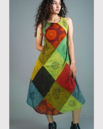Stonewashed Patch Cotton Dresses