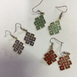 Nepal Handcarved Inlay Earrings