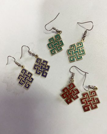 Nepal Handcarved Inlay Earrings