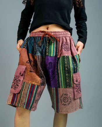 Patchwork Cotton Half Pants