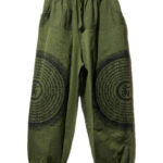 Tibetian Side Print Cotton Trousers