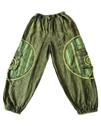 Side Patch Loose Cotton Trousers