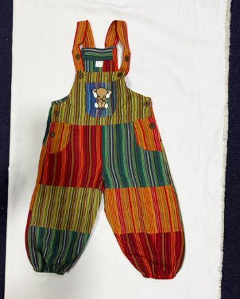 Childrens Patchwork Cotton Overalls
