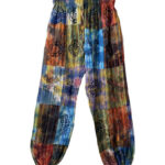 Tie Dyed Patchwork Cotton Trousers