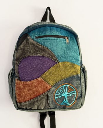 Washed Patchwork Cotton Backpack