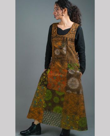Stonewashed Patchwork Overall Dress