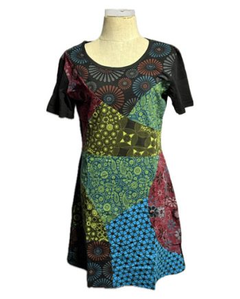 Front Patchwork Cotton Dress