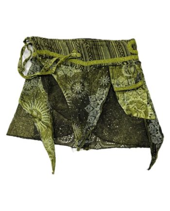 Stonewashed Money Belt Cotton Skirt