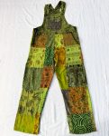 Stonewashed Patchwork Cotton Overalls